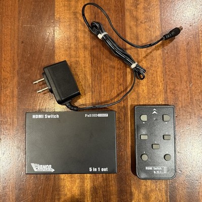 Vanco 280710 5-Port HDMI Switch 5x1 Switcher Selector 4K 1080P