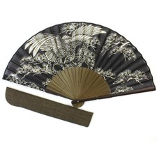 Fächer mit Etui Kiefer & Falke, schwarz, im Geschenkkarton