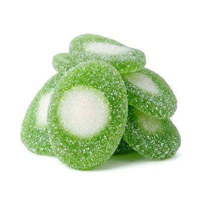 Sour Kiwi Slices Gummy Candy   Sweet & Tangy Sugar Coated Chewy Fruit Candy