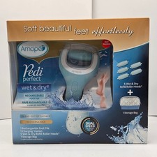 Amope Pedi Perfect Wet and Dry Rechargeable Foot File Gift Set 5 Refill Rollers