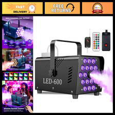 Fog Machine with 18 LED Lights, 600W 2500CFM, Wireless/Wired Remote, Party  Hal