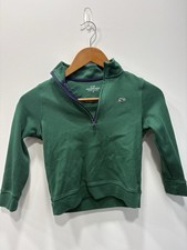 Boys Vineyard Vines 1/4Zip Sweatshirt-Size 6-Dark Green-Cotton