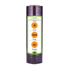 96 Rls 18"x1500' 80 Gauge Bundling Stretch Film Hand Shrink Wrap, Dark Purple