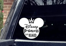 Disney Princess on Board Car Decal Die Cut Vinyl Decal