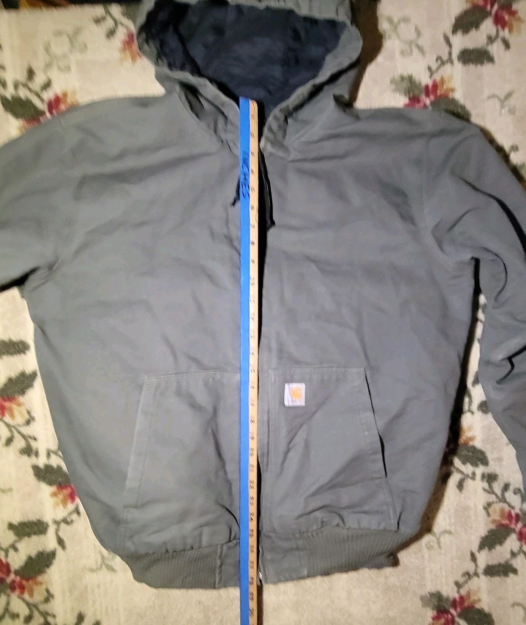 Carhartt Men's Large Tall Loose Fit Work/duck Jacket Model J130-M Green Moss  thumbnail 6