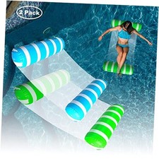 Inflatable Pool Floats Adult Size Water Hammock,Pool Rafts Lounge Blue  Green