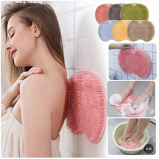 Silicone Back Scrubber Shower Bath Brush Non Slip Massage Body Cleaning Pad