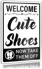 Vintage Thank You Take Off Please Remove Your Shoes Tin Metal Signs Home D cor F