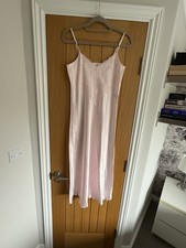 Lady Olga, Ladies Pink Nighty, Satin Feel, NEW Size10/12 Lace Trim To Chest