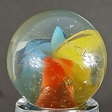 Vintage Tri-Color Hybrid Cat's Eye Marble .59 Inches Near-Mint Condition