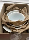 Vintage Pyrex White Blue Amish Butterprint Round Mixing Bowls Set Of 4