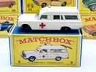 Vintage 1960s Lesney Matchbox #3 MERCEDES BENZ AMBULANCE w/Original Box NICE!