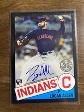 2020 Topps #85A-LA Logan Allen 1985 RC Black Auto #/199 Indians