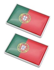 2 Pcs 3D Portugal Portuguese Flag Metal Car Stickers Chrome Decals,2.3 x 1.6