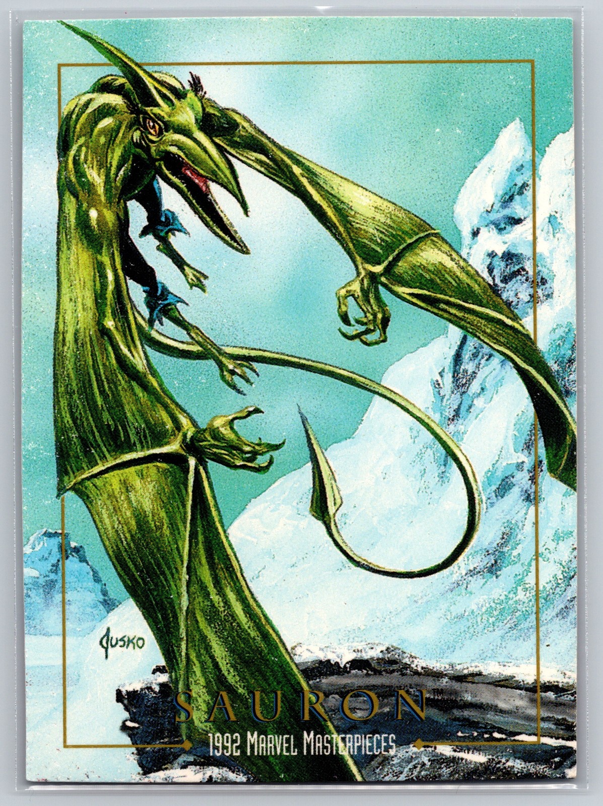 1992 SkyBox Marvel Masterpieces #76 Sauron Joe Jusko X-Men Villain Card