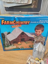 Vintage Farm Country Ranch Western Barn Set Playset Animals Ertl