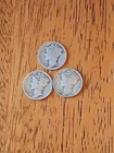 Lot of (3)-90% Silver  Mercury Dimes- 1927-P,  1941-P  & 1944-P         (E)