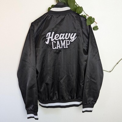 Heavy Camp Blac Youngsta Retro Style Satin Bomber Baseball Jacket Size Large