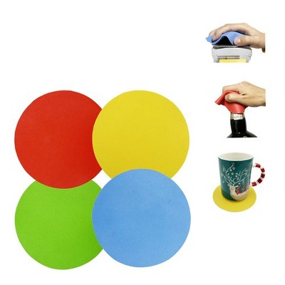 4 Pack Rubber Jar Lid Opener Gripper Pads for Weak Hands Seniors Kitchen