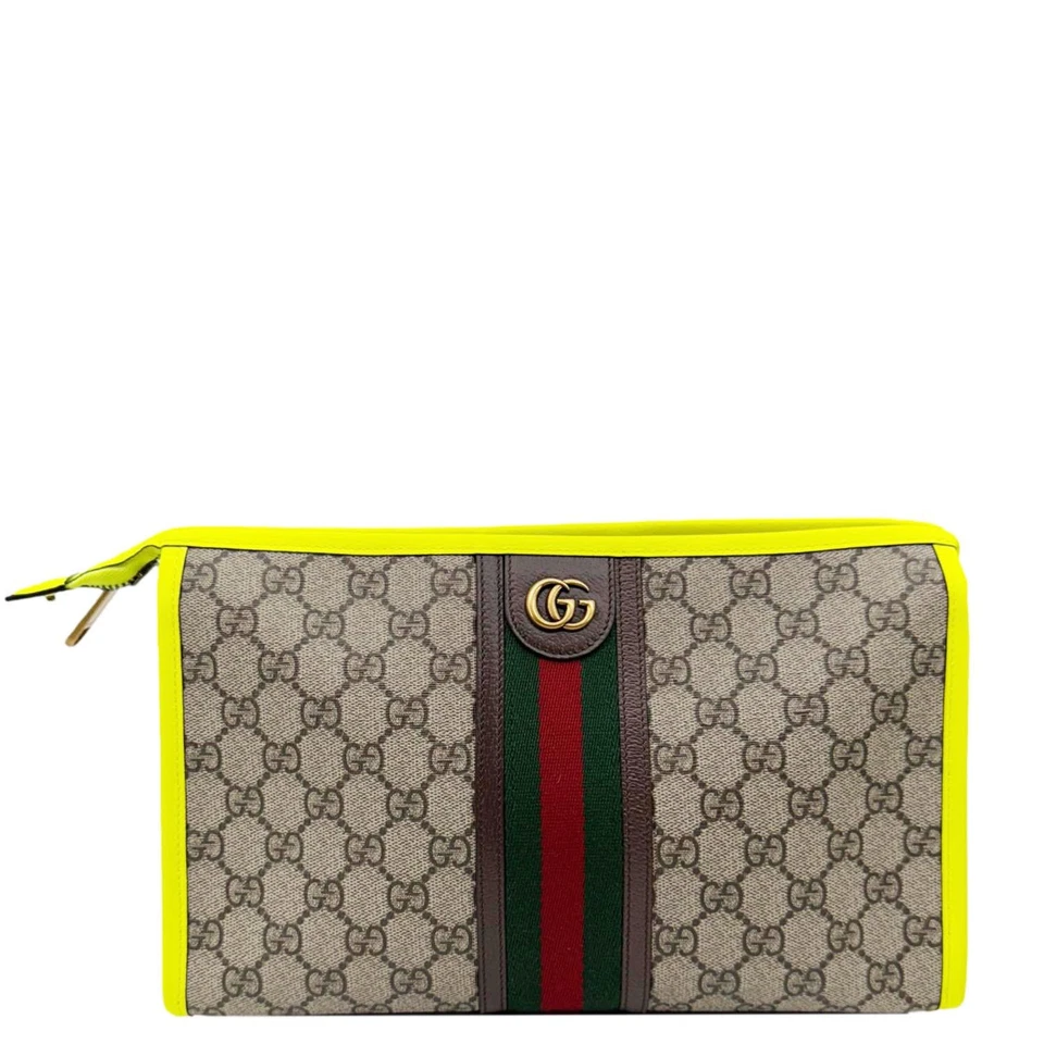 Estuche de aseo GUCCI Ophidia GG Supreme amarillo neón 598234