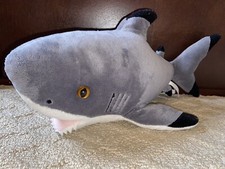 DESTINATION NATION Gray Black Tipped SHARK Plush Soft Toy Stuffed Animal EUC