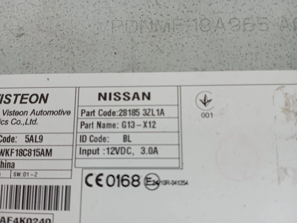 NISSAN PULSAR C13 14-23 RADIO (STEREO) 28185 3ZL1A - Bild 2 von 4