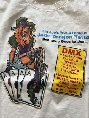 Rare VTG Fat Joe's World Famous Jade Dragon Tattoo Shirt XL