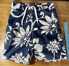 BOYS MEDIUM OLD NAVY SWIMMING TRUNKS W/LINER VELCROSIDE POCKET IN ALOHA STYLE