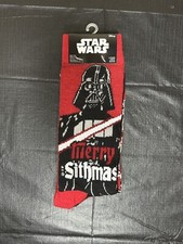 Star Wars Crew Socks Merry Sithmas 2 Pair Size 6-12 Red Black