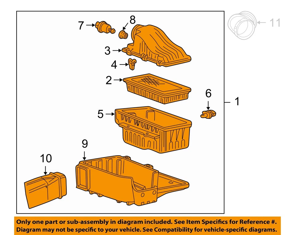 Conjunto de filtro de aire usado se adapta a: camioneta Ford F250SD 2002 7,3 L diésel grado A Foto 3 de 4