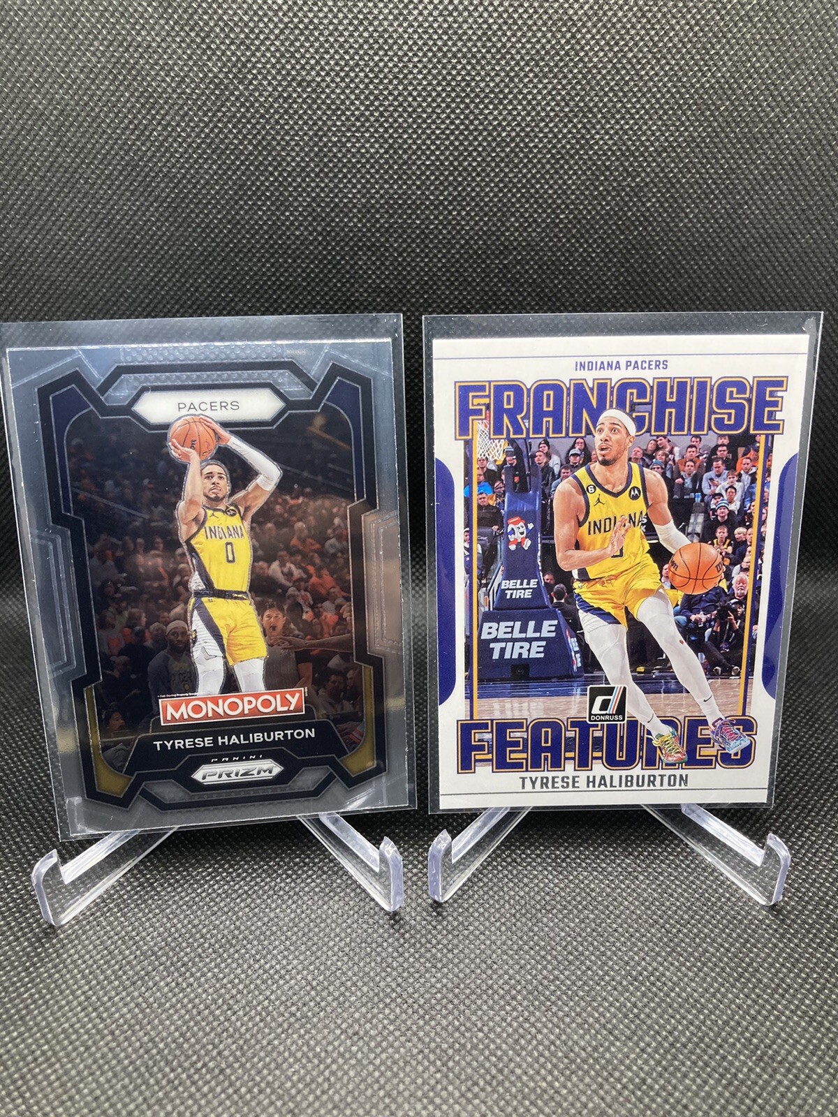 2023-24 Prizm Monopoly #34 Tyrese Haliburton Silver Base + Franchise Feature #9