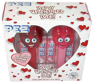 PEZ VALENTINE'S DAY~Emoji Twin Pack Gift Set~HAPPY HEARTS~Cotton Candy Pez~2018