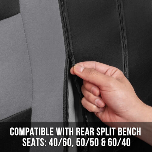 Full Set Front & Rear Bench Car Seat Covers for Auto Truck SUV Silver Gray - Bild 2 von 6