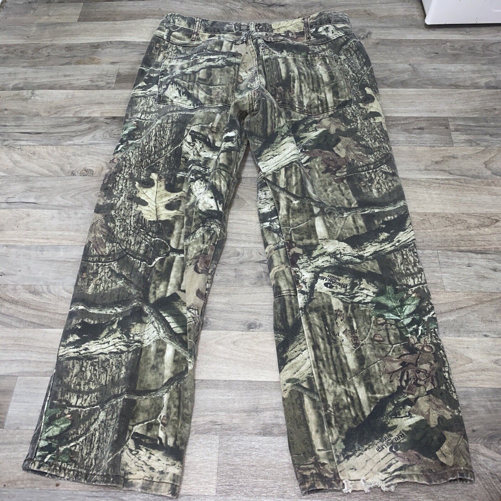 Mossy Oak Break Up Infinity Hunting Pants Men 36x28 Camo Denim Double Knee Jeans