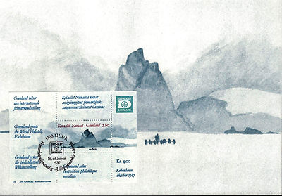 Grönland, Greenland, 178 Hafnia-Block 2 philat. Weltausstellung 1987, Ersttagsst