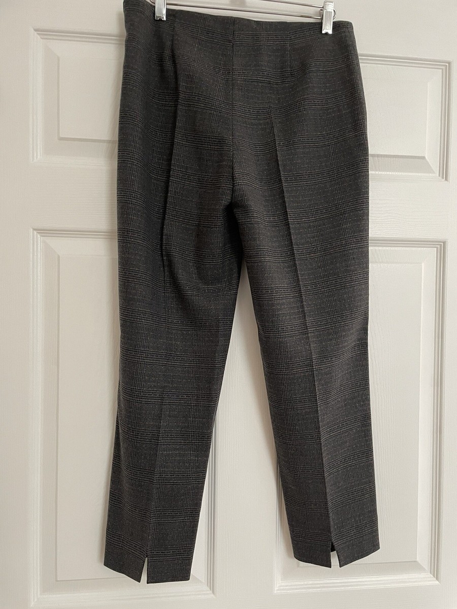 Piazza Sempione Audrey Straight wool Crop pants Gray Plaid