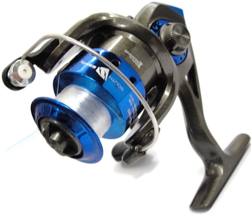 South Bend Worm Gear Light Action Spinning Fishing Reel Blue