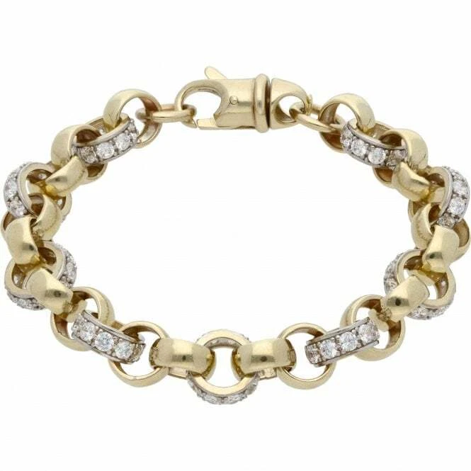 9ct Gold Heavy Belcher Chain Bracelet Mens Gents Cast Yellow Gold 8