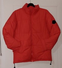 Bershka Red/orange Puffer Jacket With Fleece Inside Size Eur Xs
