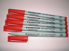 5x STAEDTLER Folienstift Lumocolor M non-permanent 315-2 rot OHP Pen Marker NEU