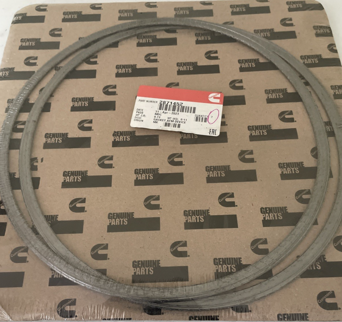 GENUINE CUMMINS AFM DEVICE GASKET 2871452 NEW OEM SET OF 2 | eBay