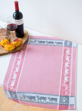 Swiss Cow Tea Towel Red Jacquard Woven Cotton Farmhouse Kitchen Towel