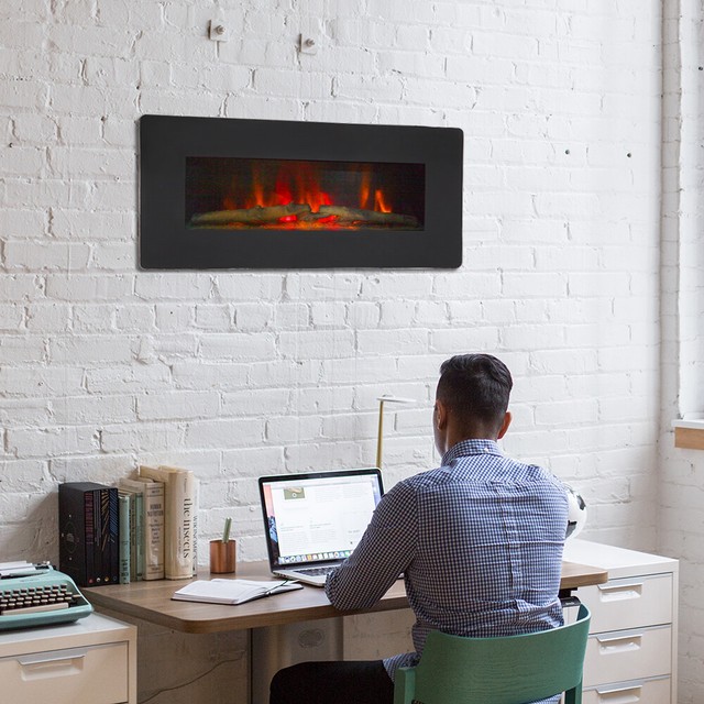 Zokop 36 Inch 1400w Wall Hanging Fireplace Fake Wood Heating Wire