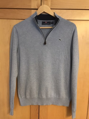 EUC Vineyard Vines Boy’s Size XL (18) Cotton 1/4 Zip Pullover Light Blue - Picture 3 of 7