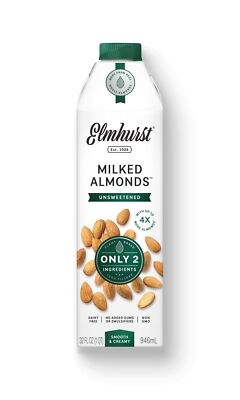 Unsweetened Almond Milk 32 Fl Oz Pack of 6 Dairy Free Nut Milk Creamy Alterna...