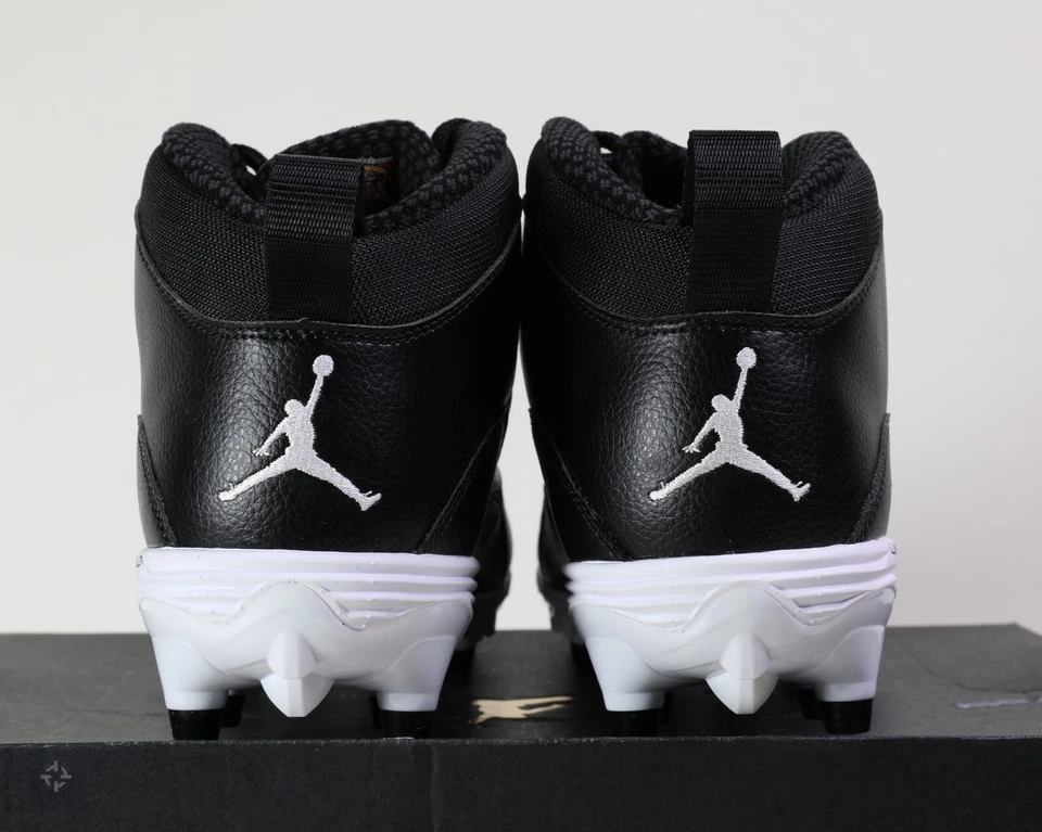 Nike Jordan 10 TD Mid Black White Football Cleats Men's Size 11.5 (CQ2073-001) - Image 3 of 4