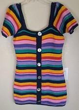 Farm Rio Anthropology Renata Rainbow Stripe Mini Dress Small