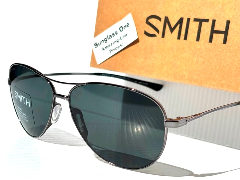 NUEVO Smith Optics LANGLEY Rutenio Oscuro Carbónico POLARIZADO Lente Gris Gafas de Sol Foto 3 de 4
