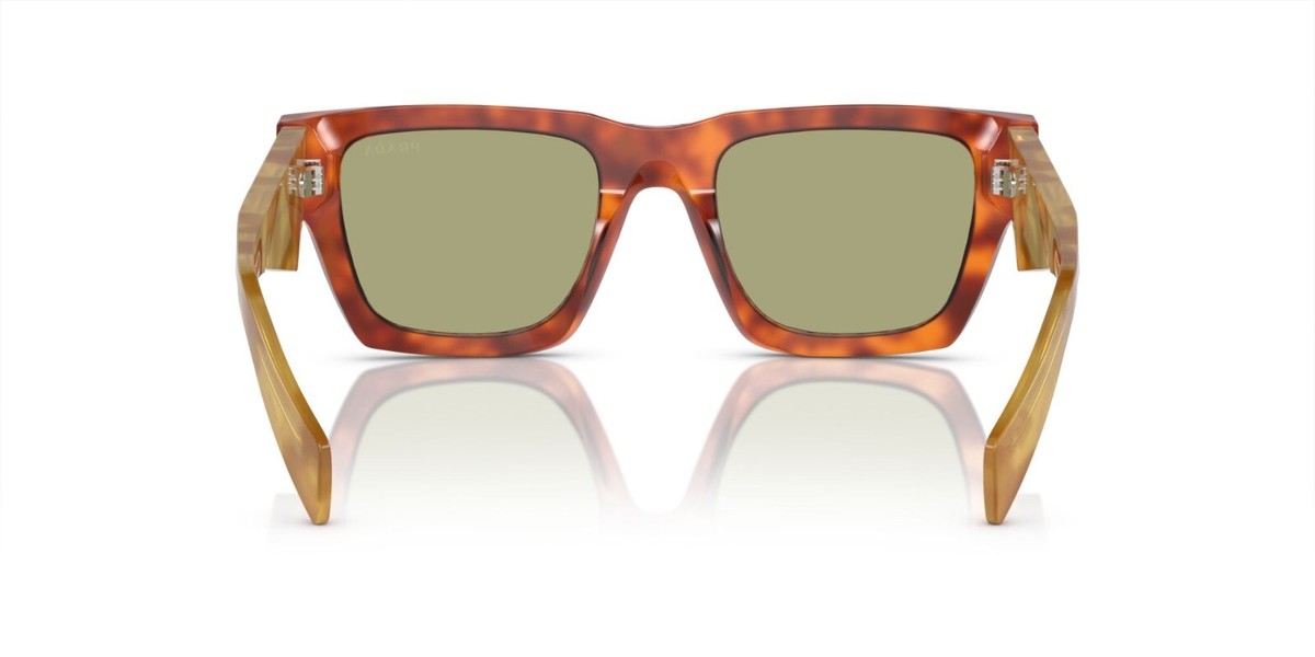 NEW Prada PRA06S 11P60C Cognac Tortoise Green Square Unisex Sunglasses PR A06S Prada PRA06S Pillow Sunglasses main image 2