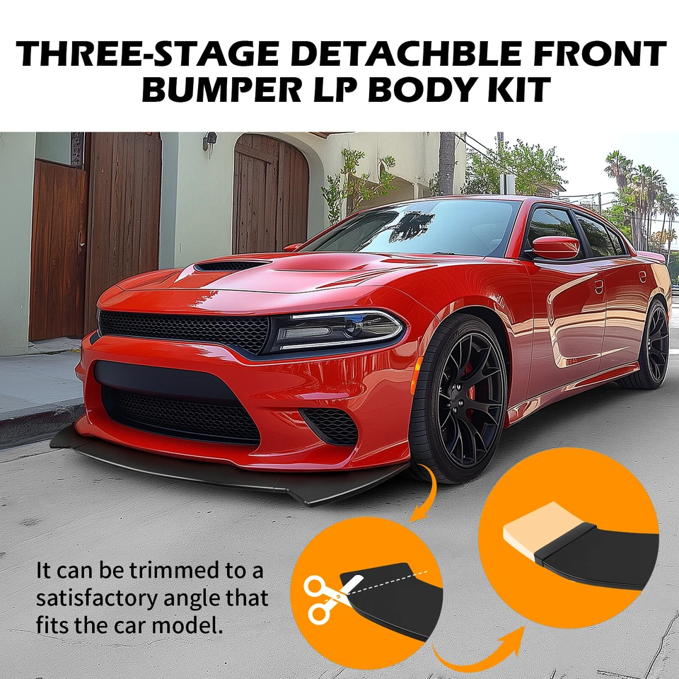 Kit de carrocería divisor alerón labial parachoques delantero brillante para Chrysler 300 300C 200 Foto 4 de 4